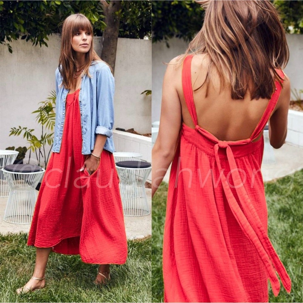 XIRENA Rumi Slip Midi Dress in Redrock